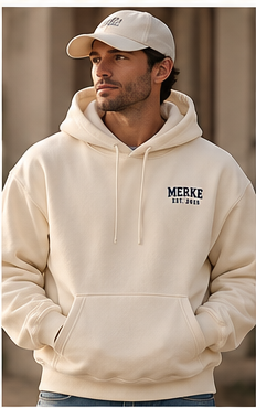 The Hoodie on a model, front view